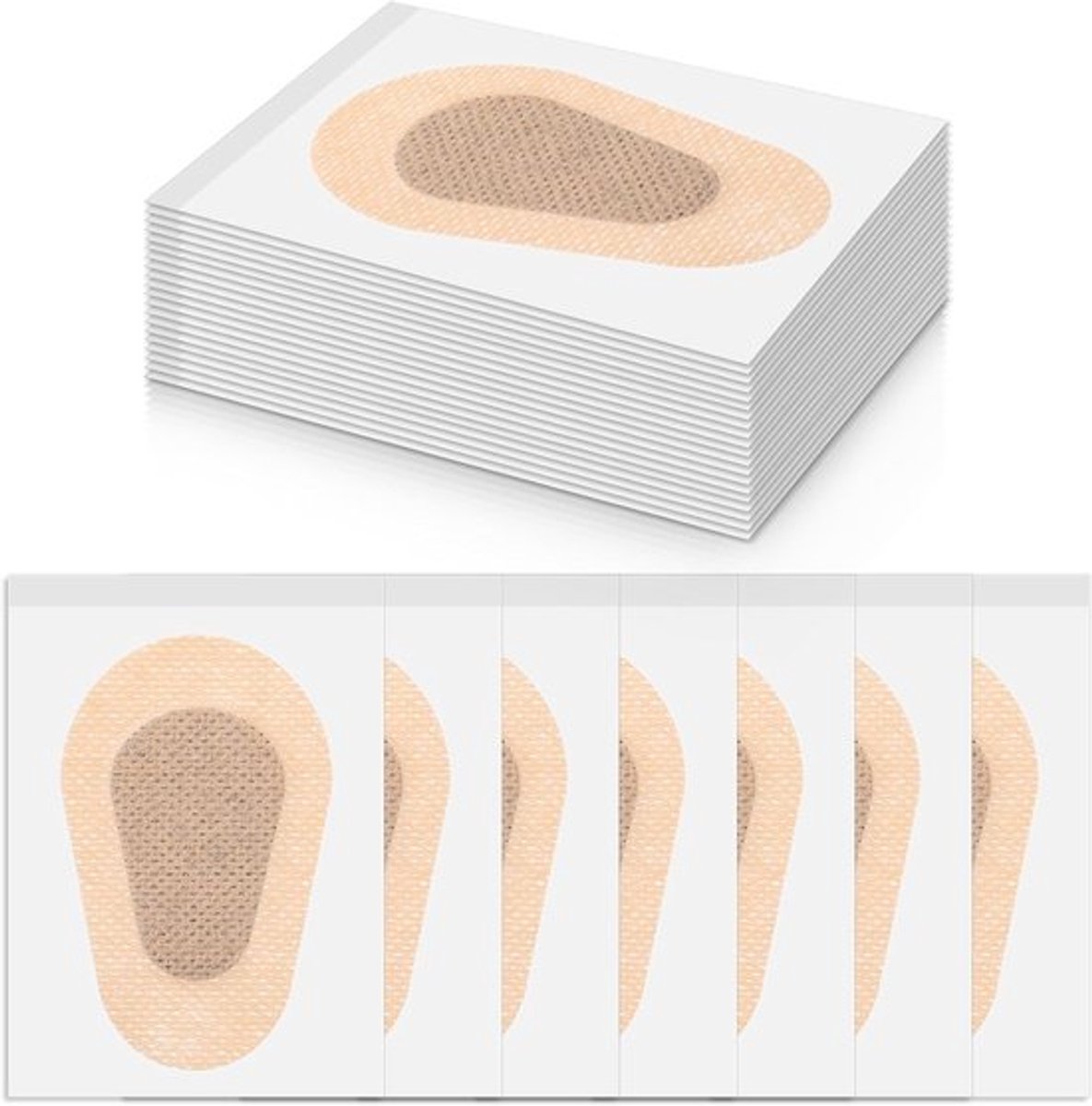 REWYTAZ-Een verpakking met 20 zelfklevende oogpleisters, zelfklevende oogpleisters, Beige oogpads, ademende oogpleisters, leuke en grappige oogverbanden voor meisjes, jongens, volwassenen en mensen met een visuele beperking