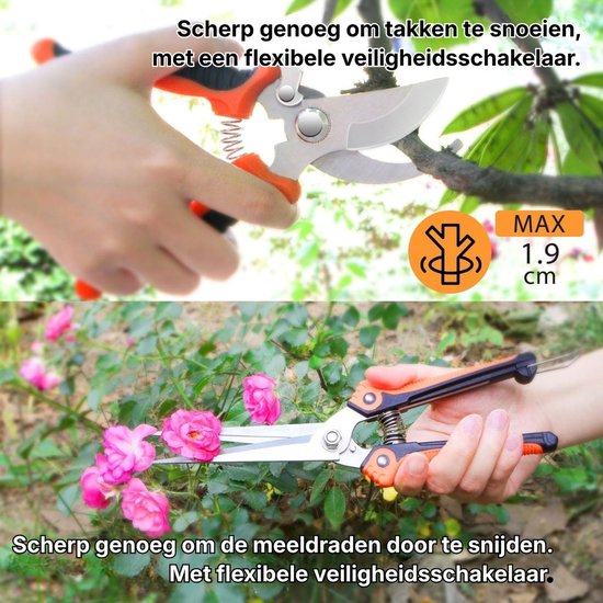 Tuingereedschap 10-Delig Complete Set van RVS voor Tuinieren - Tuingereedschapset Met Snoeischaar, Schep & Hark voor Dagelijks Gebruik - Tuinset Duurzaam & Ergonomisch Design - Incl. Draagtas voor Eenvoudig Opbergen van Merkloos	 — afbeelding 5