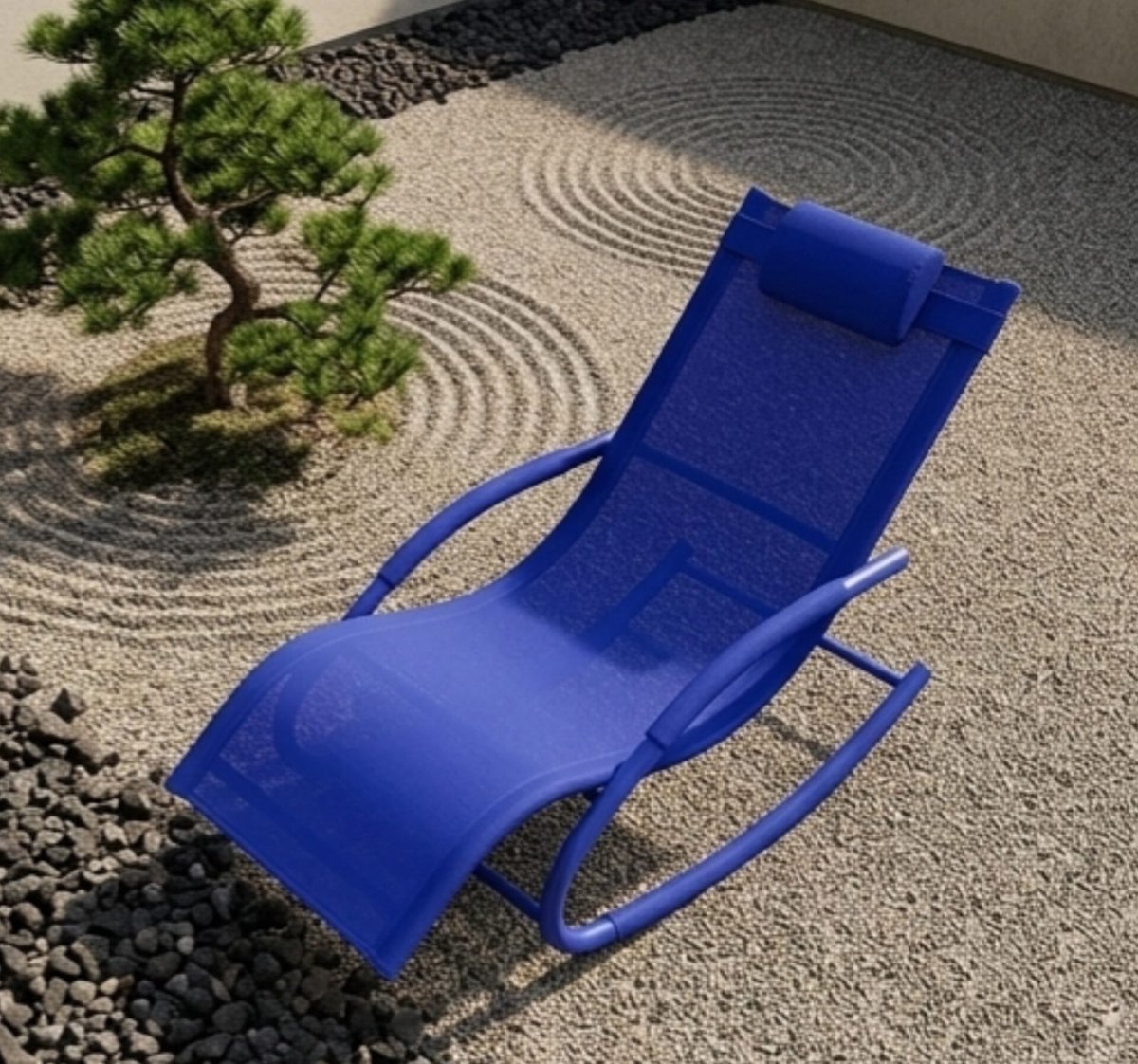 Zonneligstoel 2 Personen 150x63x83 cm – Luxe Schommel Ligbed met Hoofdkussen, Weerbestendige Tuinligstoel voor Balkon, Terras & Camping – Kleinblauw – Urbanhome
