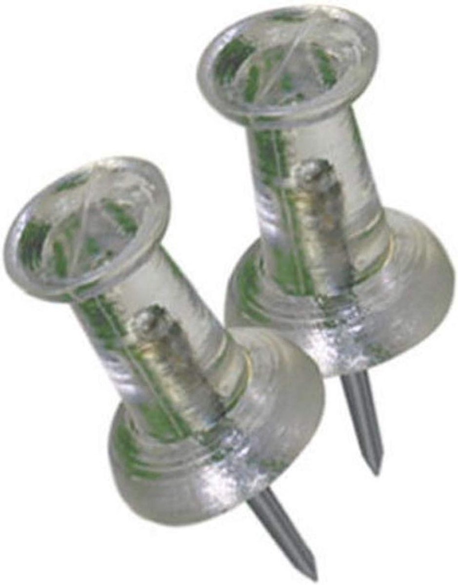 Punaises - Drukknop Spelden - Documenten Bevestigen - Transparant Plastic - 122 millimeter - Helder