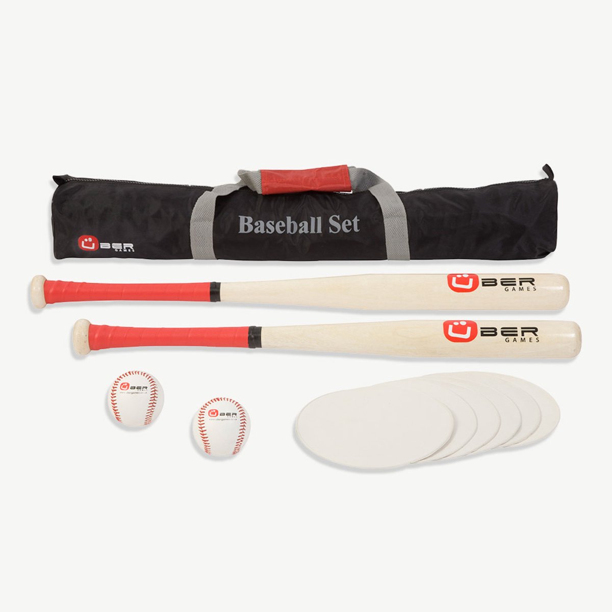 Honkbal set, ECO hardhout in tas