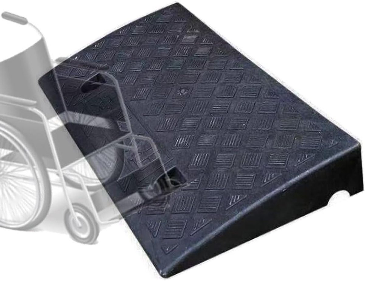 Drempel Oprijplaat - Stoeprand Helling - Vlotte Overgang - Antislip Ontwerp - 8 cm Hoog - Zwart