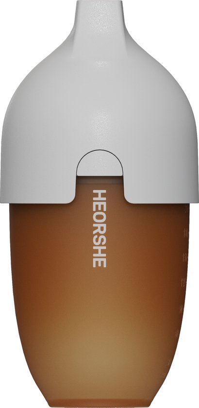 HEORSHE Bio-Mimetic Babyfles Anti-Koliek - Fles tegen Krampjes en Tepelverwarring - 100% Siliconen - Flessenspeen Bootst Borst Na - BPA Vrij - 240ml - Grijs