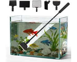 5-in-1 Aquariumreinigingsset voor Effectieve Reiniging van Algen, Ruiten en Grind in Aquaria en Glazen Bakken