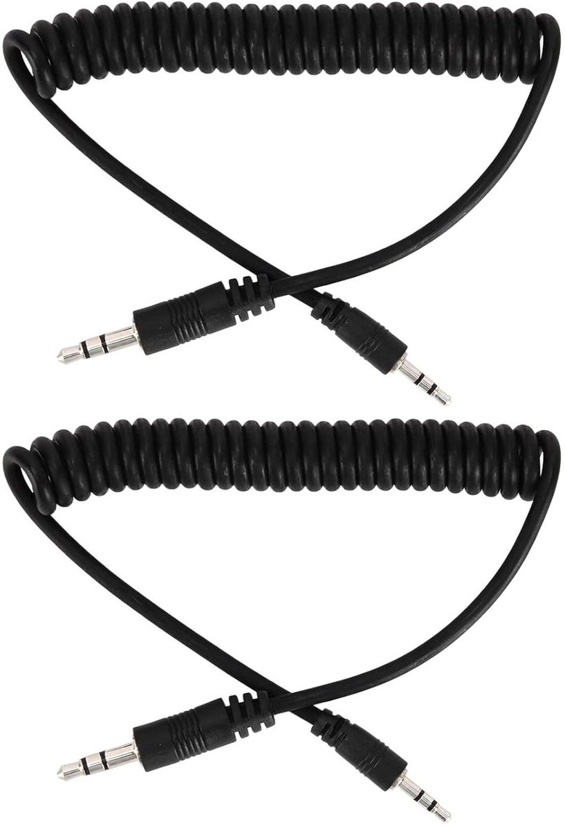 Camera Flitskabel - Sync Kabel - Flitsers Koppelen - Spiraalkoord Ontwerp - 30-80 cm - Zwart