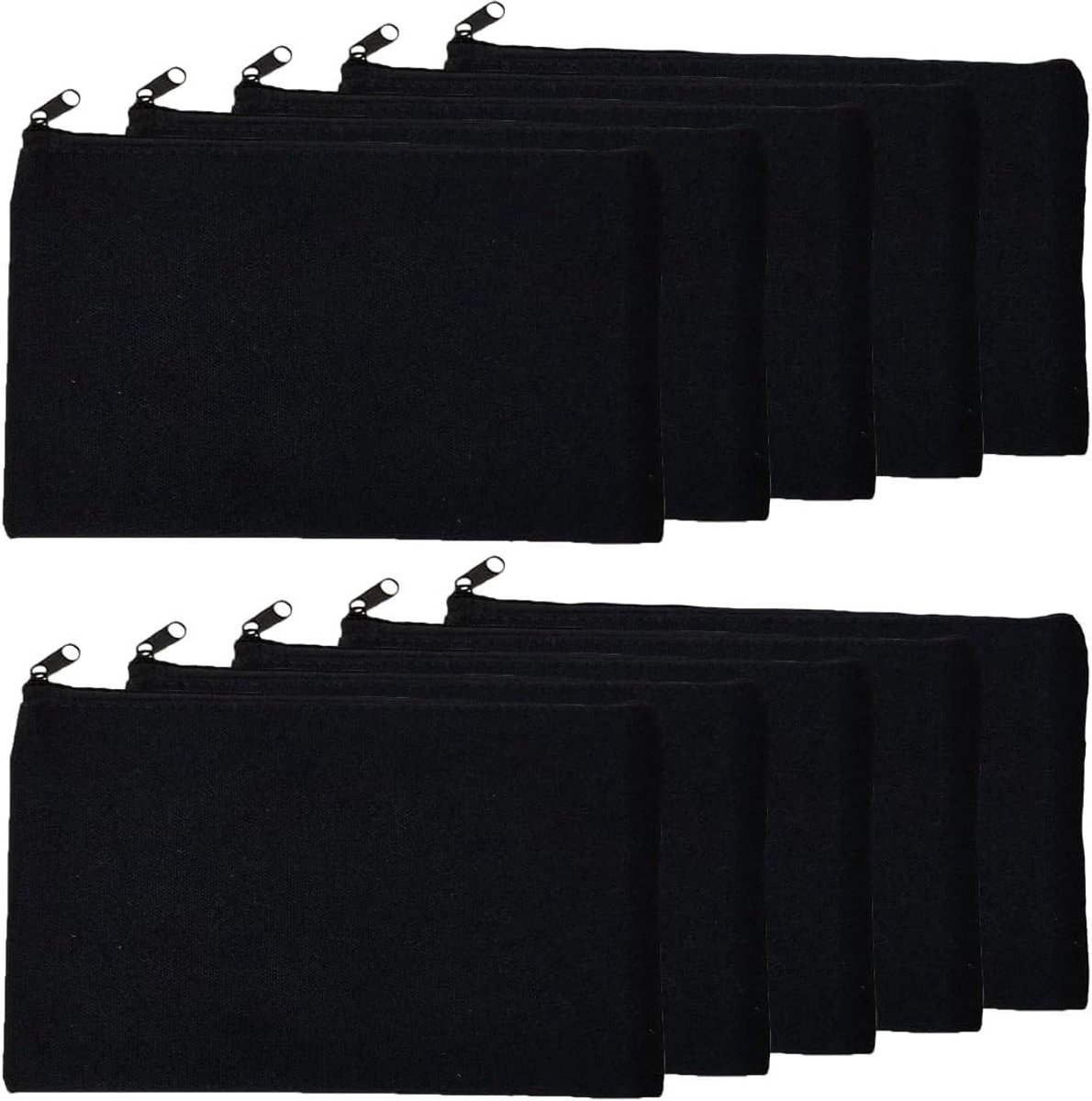 Make-up tassen set van 10 stuks in zwart, ideaal voor organisatie en reizen met cosmetica