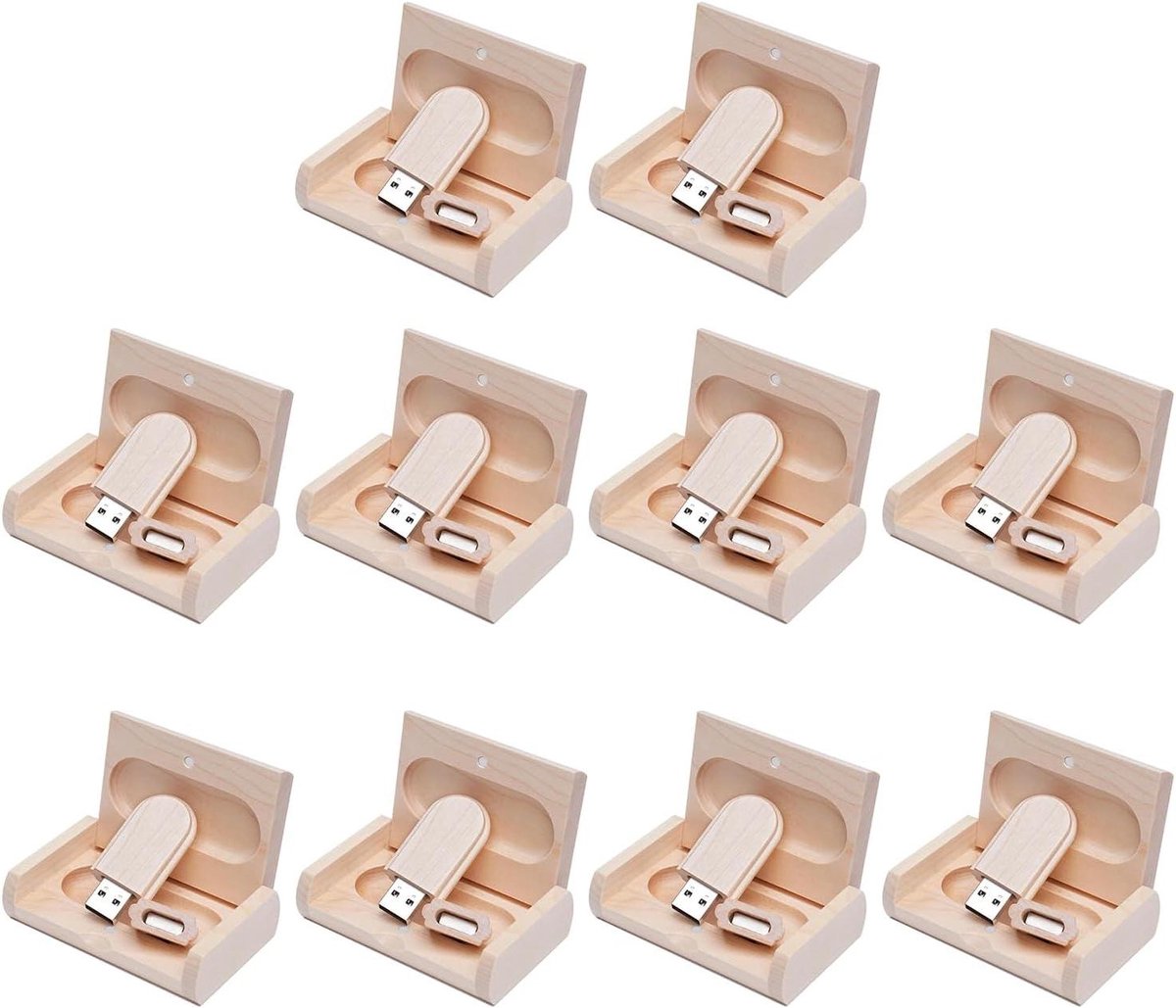 USB Flash Drives - Geheugensticks Pendrives - Digitale Gegevens Opslaan - Massief Houten Kist - 128 GB - Zwart
