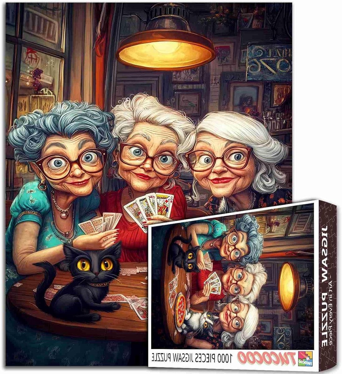 Legpuzzel Katten - Puzzel 1000 Stukjes - Ontspannen Thuis - Nauwkeurig Gesneden Stukjes - 50 x 70 cm - Kleurrijk