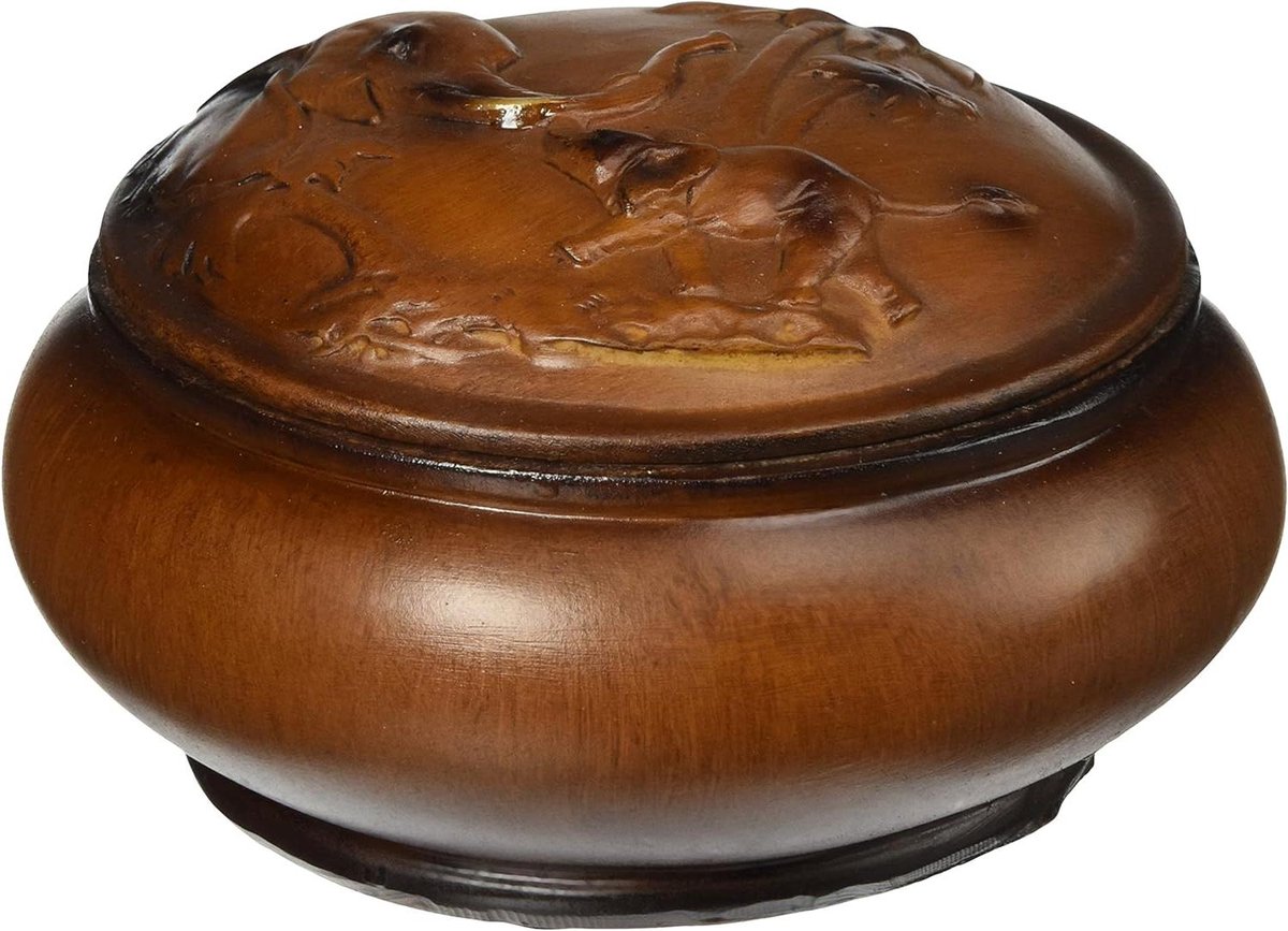 Olifant Sieradendoos - Decoratieve Doos - Sieraden Opbergen - Faux Hout Design - 45 inch Hoog - Beige