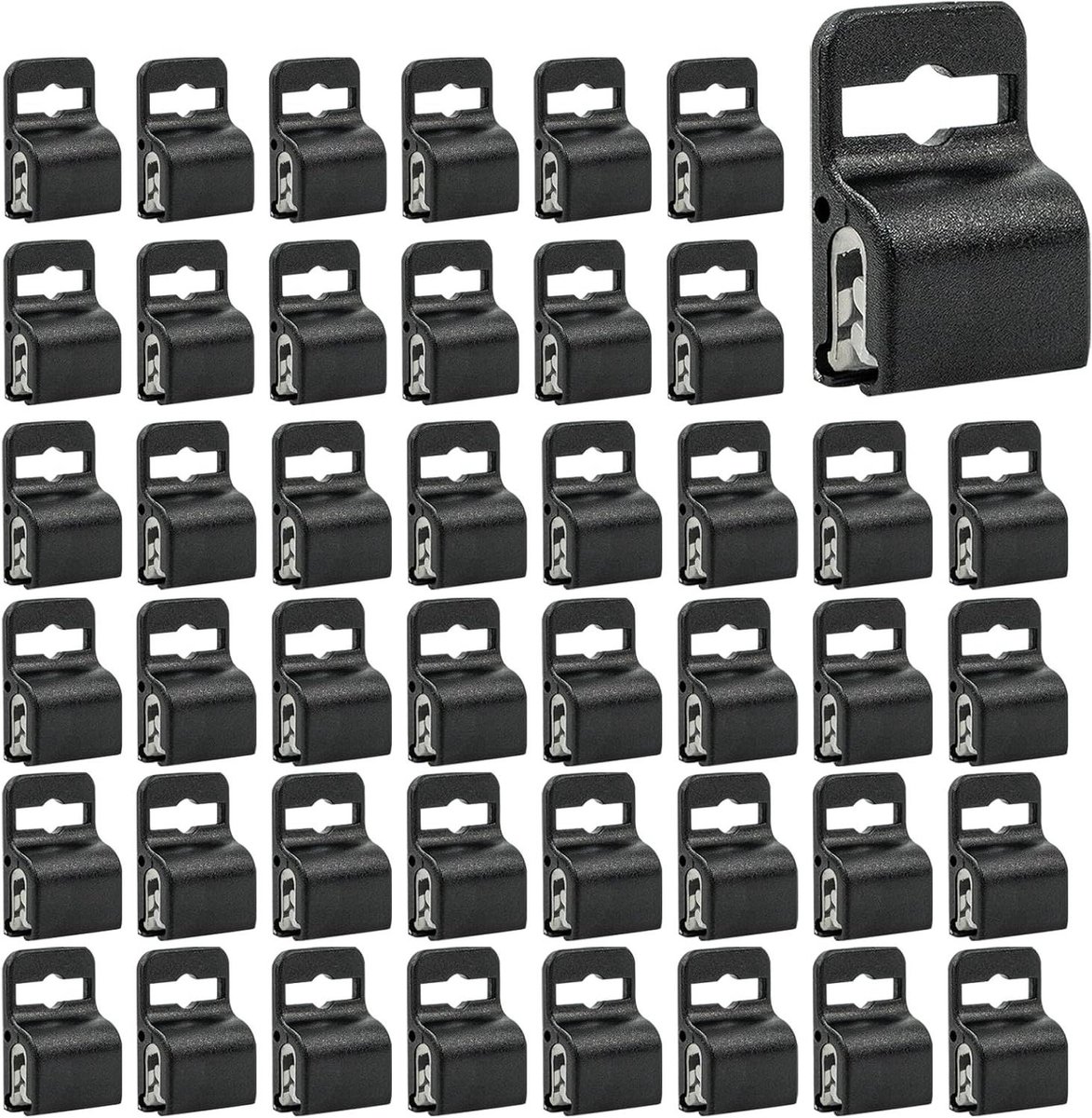 Grijper Kaarthouder Klemmen - ID-badge Clips - Kaarten Beveiligen - Stevig Kunststof Ontwerp - 50 stuks - Zwart