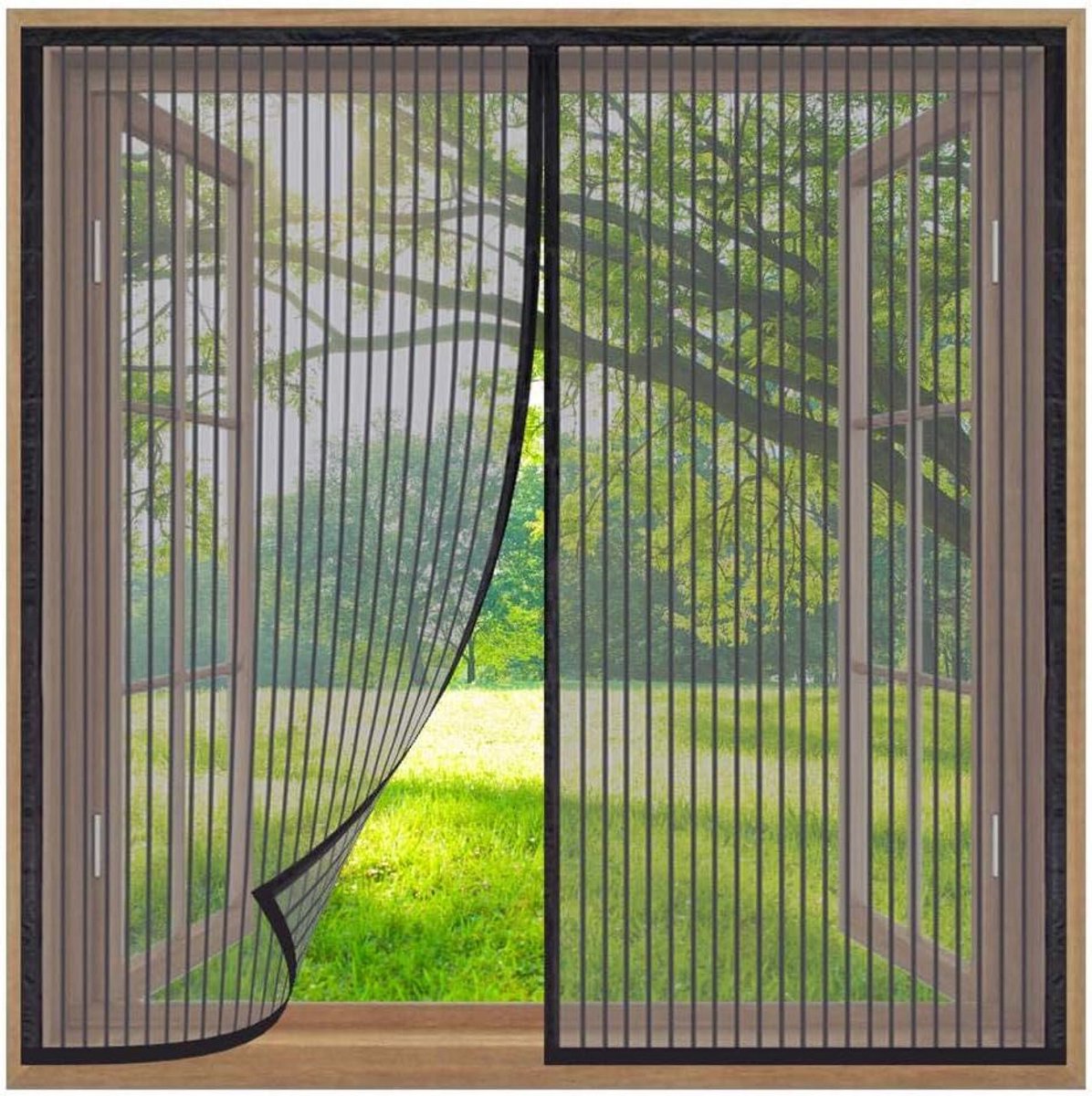 Klamboe voor Ramen - Insectenhor - Insecten Buiten Houden - Zelfklevend Frame - 140x175cm - Zwart