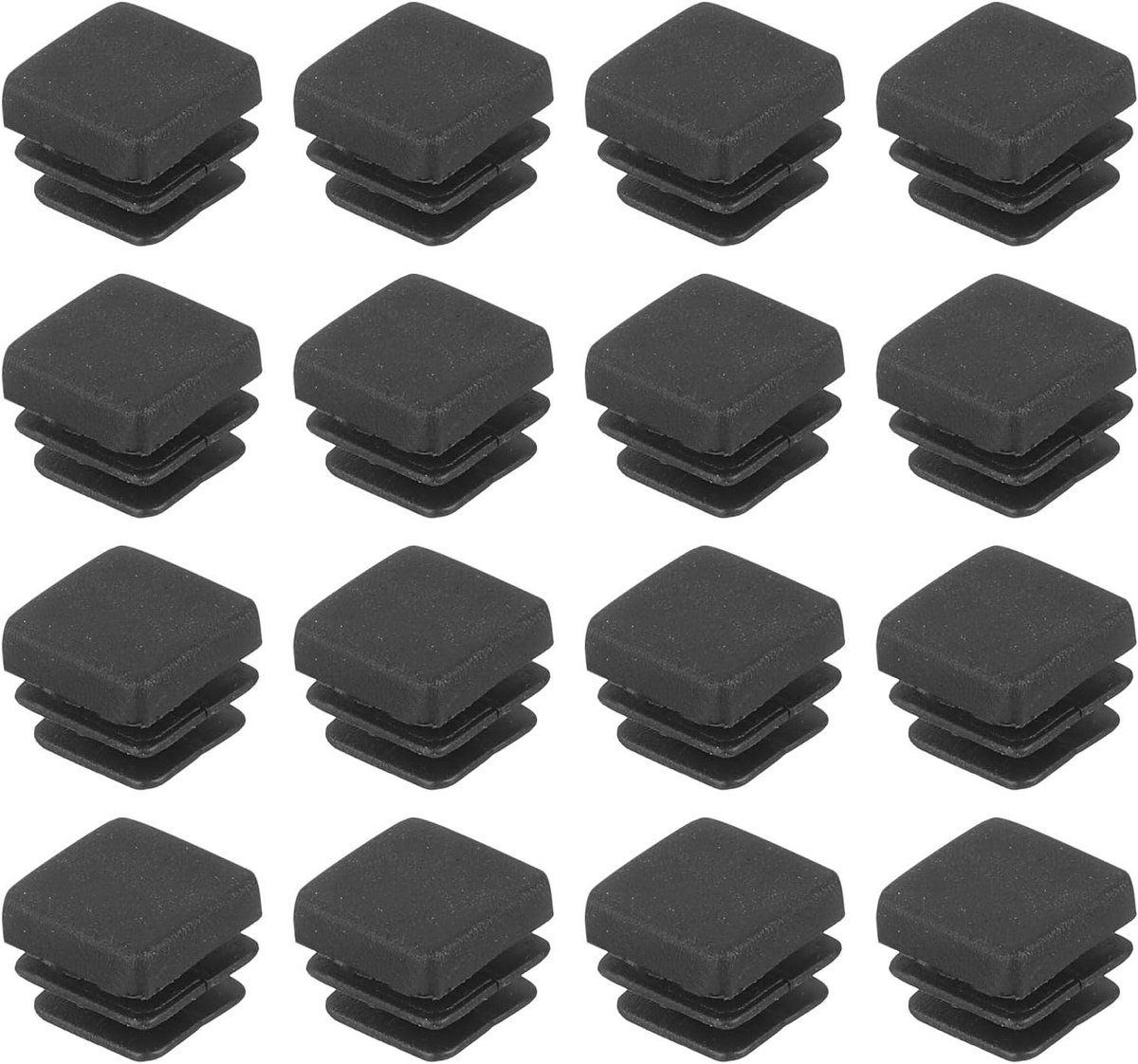 Vierkante Kunststof Doppen - Buisafdekking Eindkap - Meubels Beschermen - Geluidsdempend en Antislip - 36 Stuks - Zwart