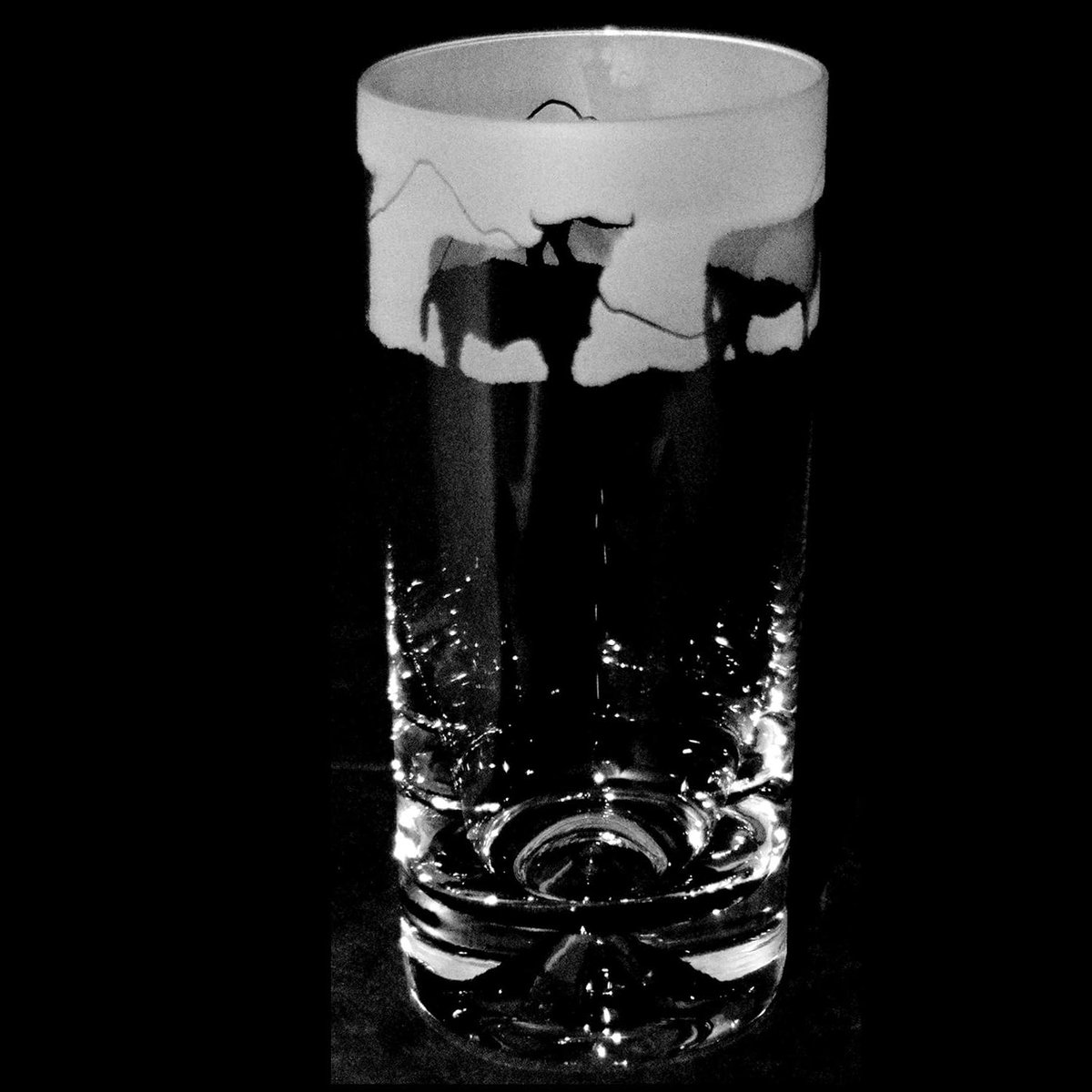 Drinkglas Koe - Highball Tumbler - Drank Serveren - Zandstraal Gravering - 37 cl - Transparant