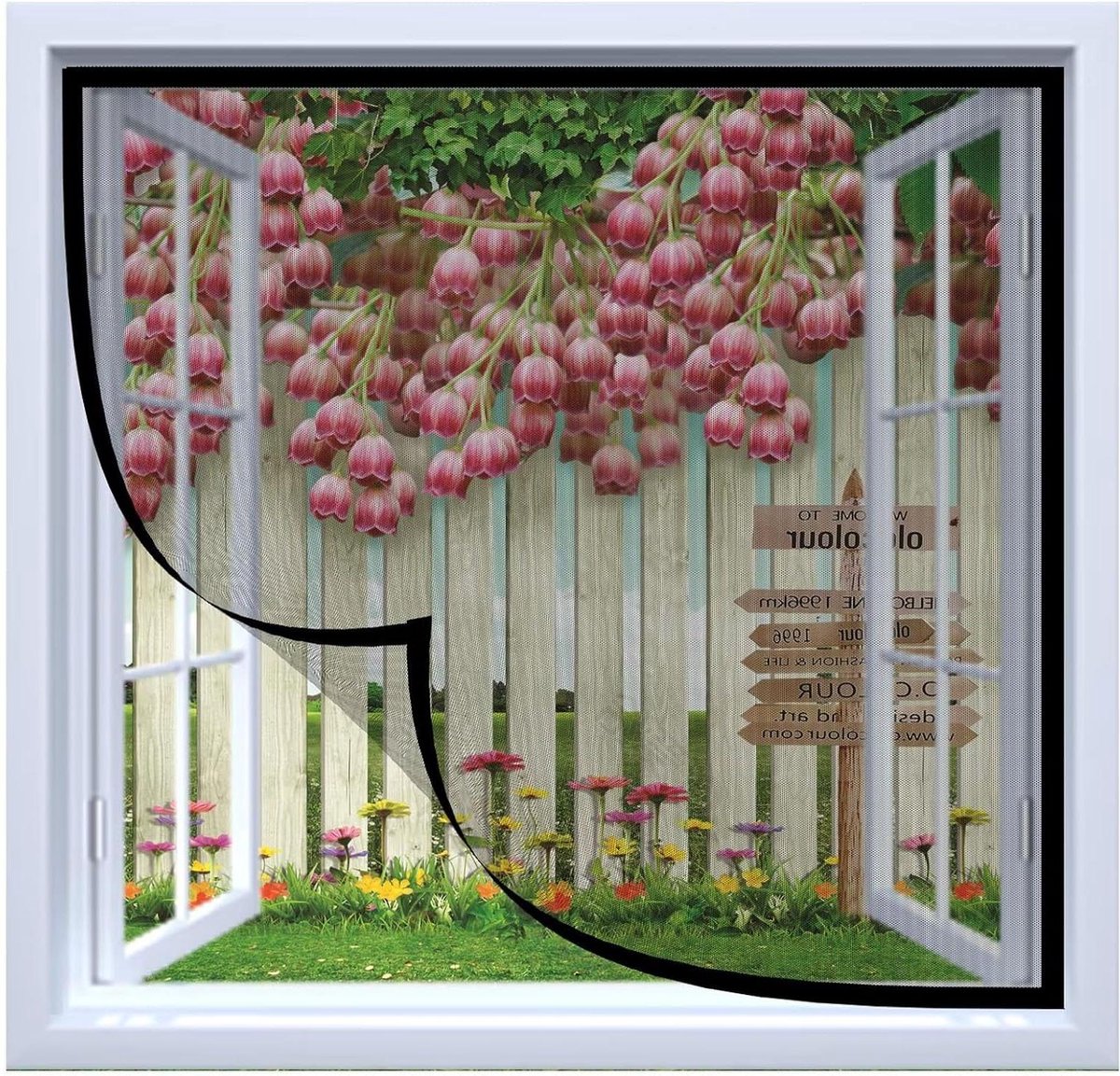 Raamhorren - Vliegenhorren - Insecten Buiten Houden - Zelfklevend - 130x130cm - Zwart