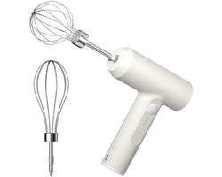 1-delige draadloze elektrische keukenmixer, draagbare mixer met 3 snelheden, geschikt voor het mixen van deeg, cake en slagroom, keukenhulpmiddel (wit)