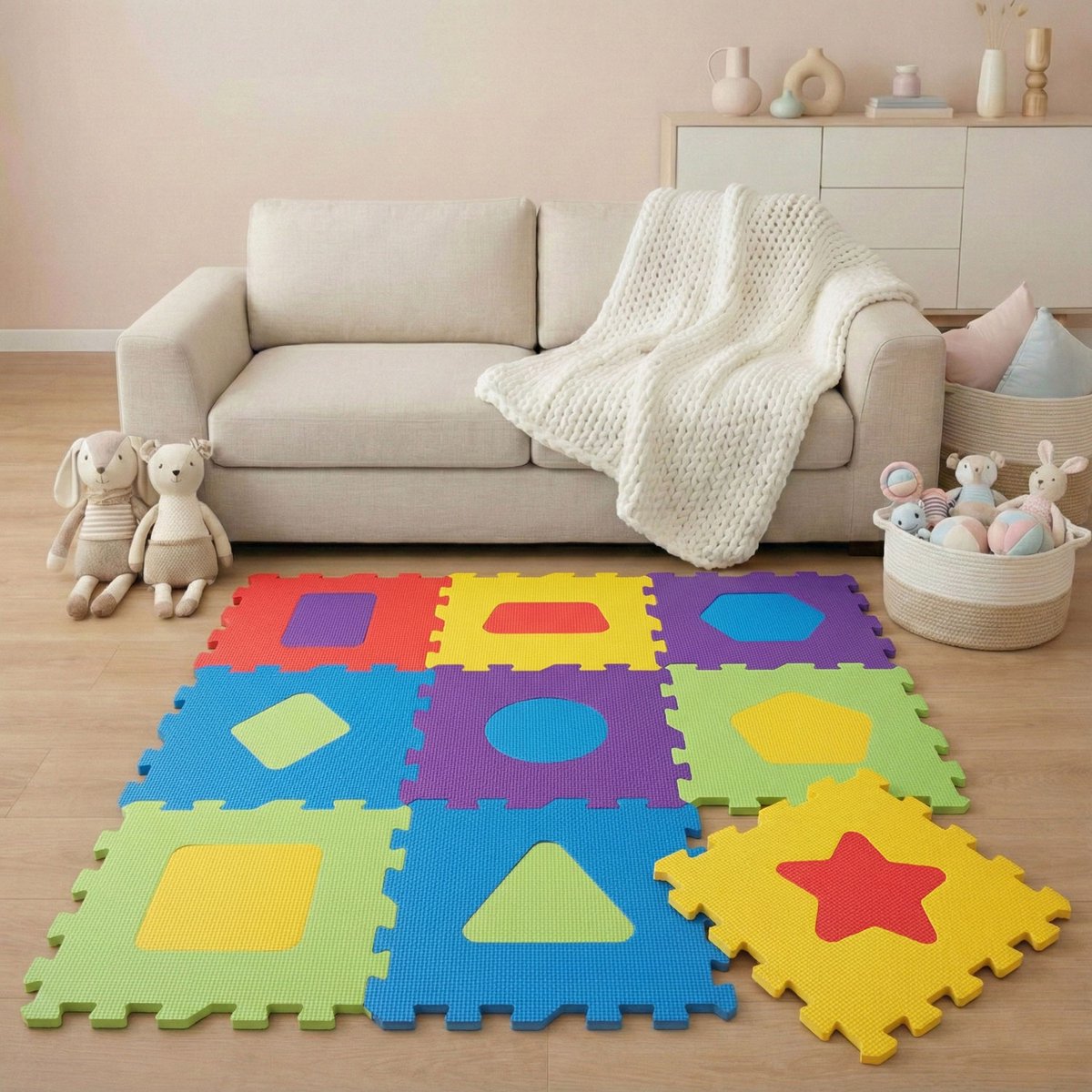 Van dag Één: 9-delige Baby Puzzel Speelmat - 30x30 EVA Schuim Kruipmat Vloermat Speeltapijt Kind