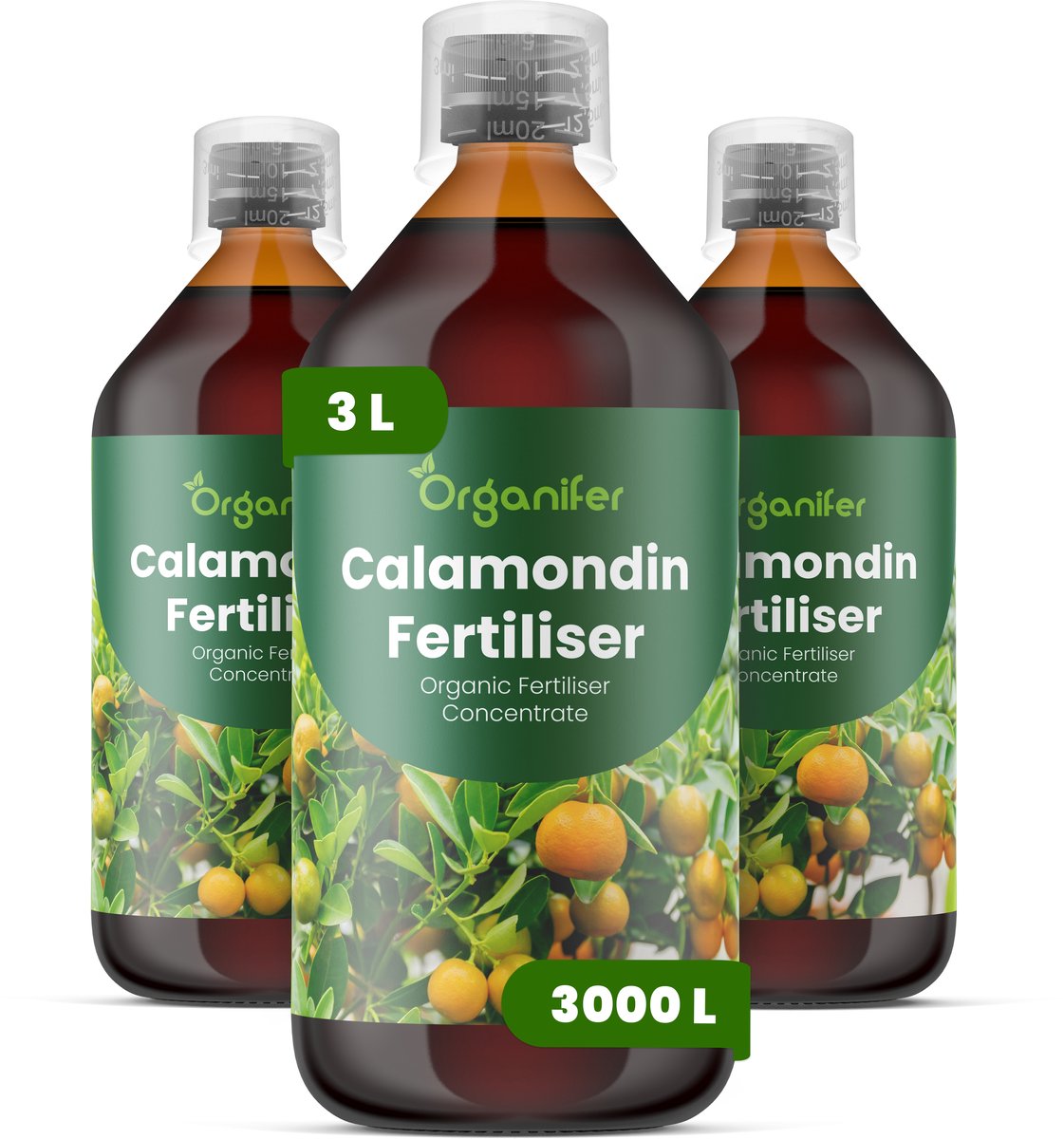 Vloeibare Meststof Voor Calamondin 3X1 L Voor 3000 L - Npk 2-1-8 - Calamondin Citrus - Krachtige Groei - Bloei - Vruchtzetting - Rijke Oogst - Sterk Wortelstelsel - Stressbestendi - Lange Bloeiperiode - Organifer