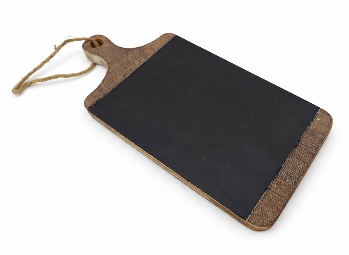 Deco snijplank zwart vlak 32x16cm natural / black