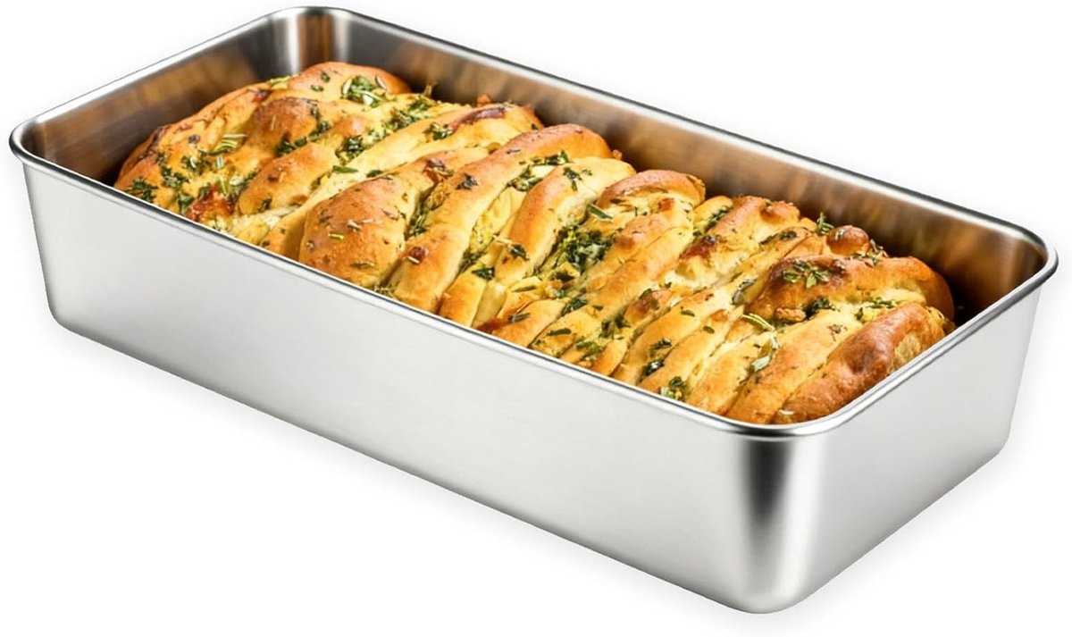Grote RVS Rechthoekige Brood Bakvorm voor Brood, Taarten en Toast, Gezond en Vaatwasserbestendig, 33 cm