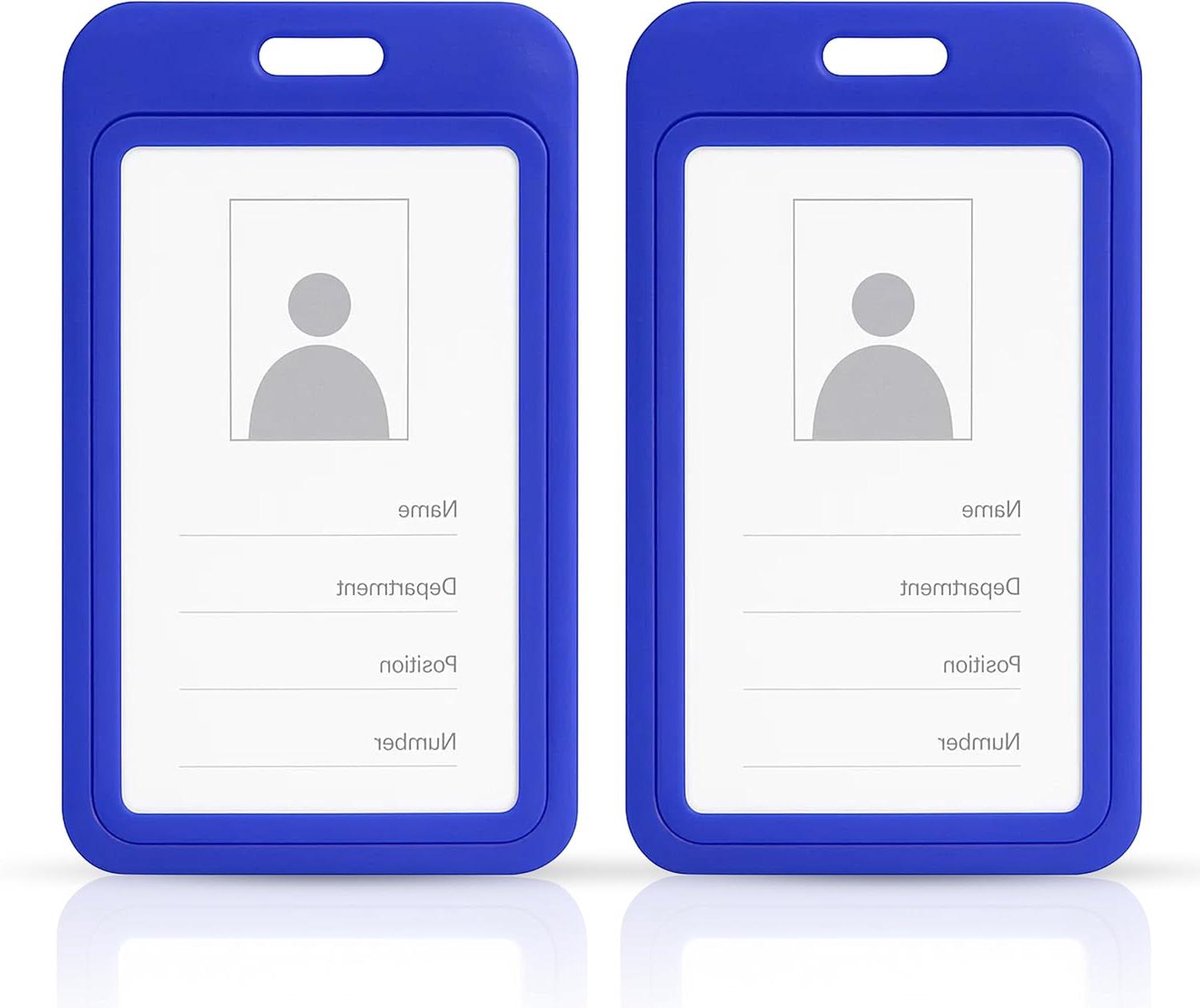 ID Kaarthouder - Badgehouder Pouch - Veilig Tonen - Dubbelzijdig Waterdicht - 2 stuks - Blauw
