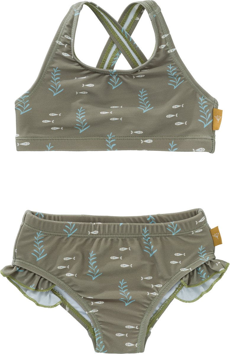 Fresk UV Bikini voor Meisjes 110 -Zwemkleding met UV-bescherming UPF 50 - Sneldrogend - Tweedelig Zwempak - Bikiniset Jongens - Groen - Ocean Green