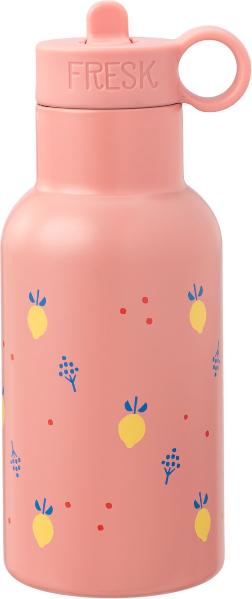 Fresk Thermosfles – 350 ml – RVS Waterfles – Lekvrije Drinkfles voor Kinderen – Koude en Warme Dranken – BPA-vrij – Onbreekbaar – 2 Doppen – Thermosbeker – Drinkbeker Meisjes – Lichtroze - Summer Fruit