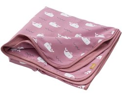 Fresk UV badponcho one size - Badcape met Capuchon – Sneldrogend Strandlaken - Meisjes - Rose - Whale Ash Rose