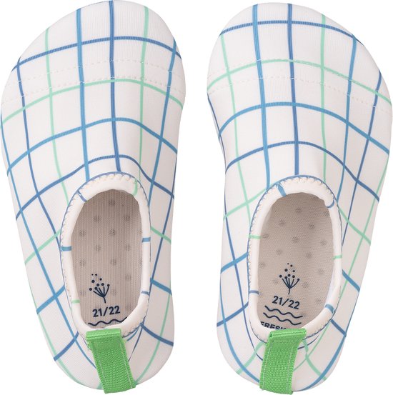 Fresk Zwemschoenen 23/24 -UV 50-bescherming – Antislip Strandschoenen – Quick Dry – Waterschoenen voor Kinderen – Elastische Pasvorm Jongens - Creme - Classic Check