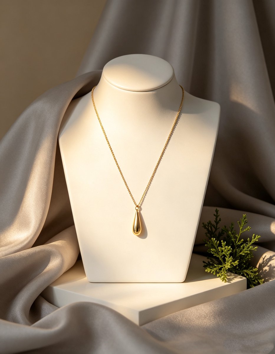 Helin Life Druppelvormige ketting van 925 sterlingzilver met 14-karaats vergulding-zilver-Luxe Geschenkdoos – Perfect Cadeau voor Vrouwen – Goud