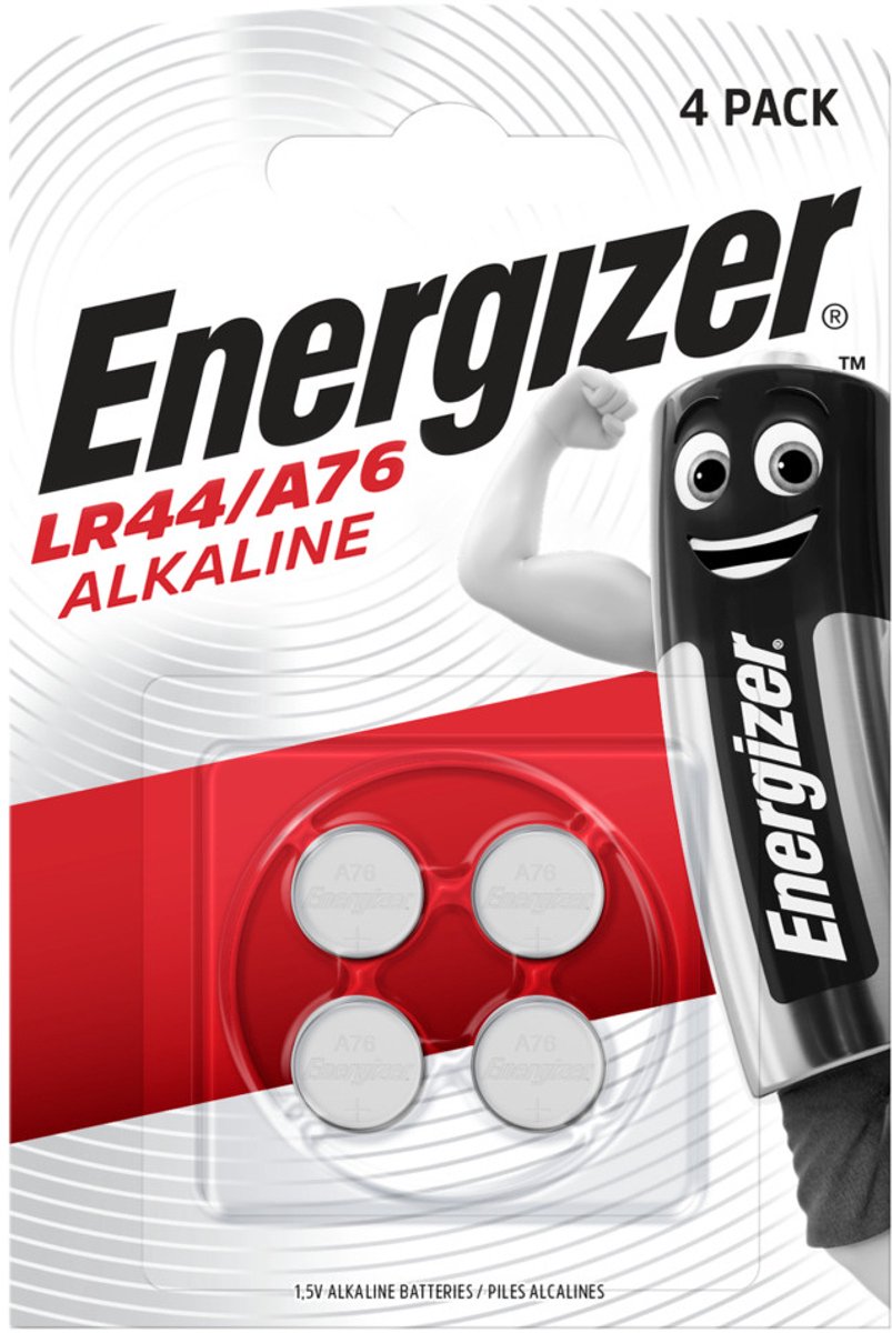 Energizer Knoopcelbatterij Lr44/a76 Alkaline 1,5v 4 Stuks