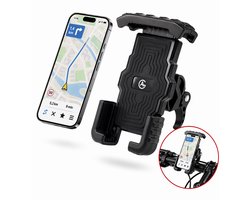 AG 150 Universele Telefoonhouder Fiets - Extreem sterk - 360 graden rotatie - Ook voor Scooter en Motor - Zwart- Anti shock & Vibratie ontwerp - Fietshouder voor smartphones - telefoon - gsm houder fiets - iphone