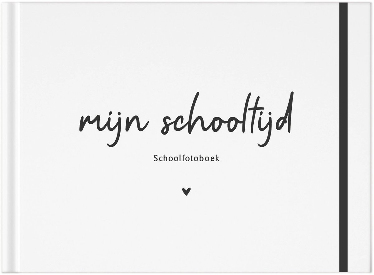 Fyllbooks - Schoolfotoboek Invulboek - Schoolfoto Album - Schooljarenboek - Zwart Wit - Geschikt voor: 12 Portret- en Klassenfoto's