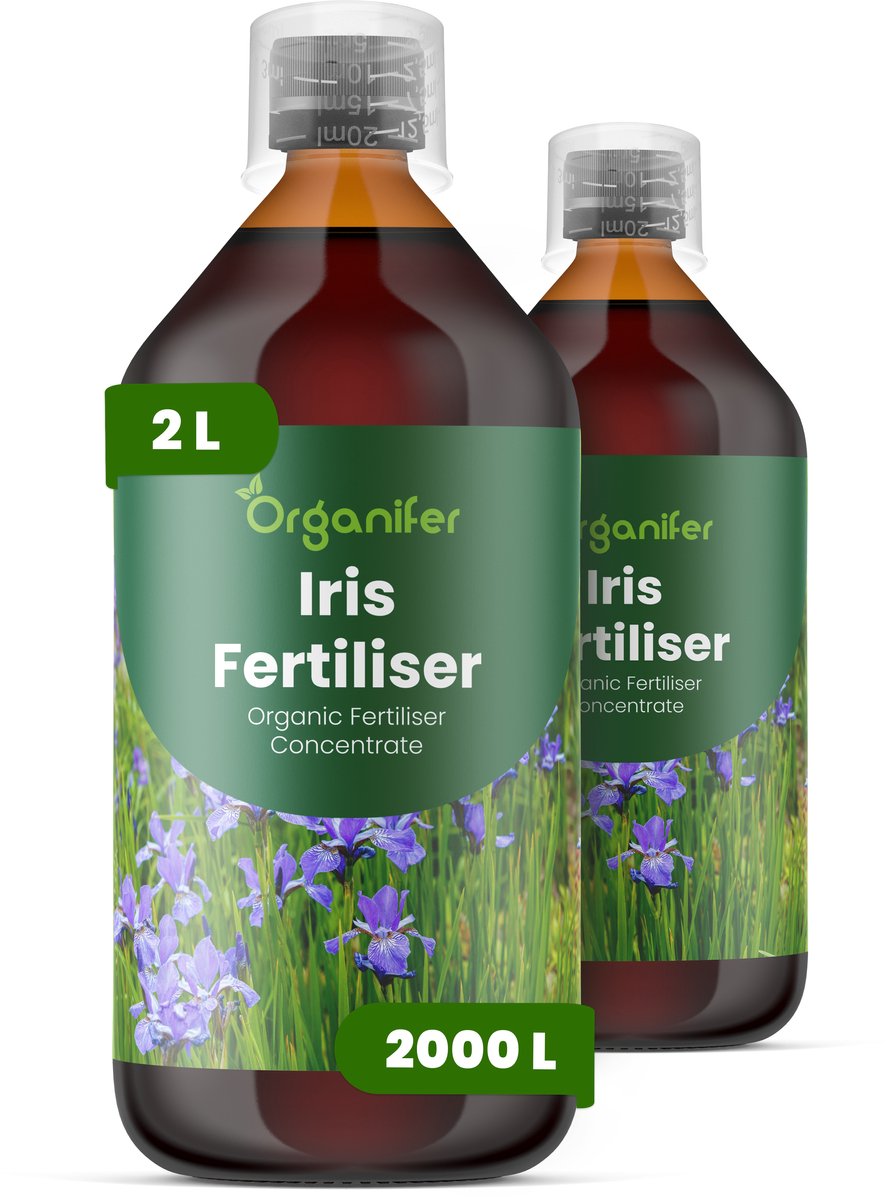 Vloeibare Meststof Voor Iris 2X1 L Voor 2000 L - Npk 2-1-8 - Knopvorming - Langdurige Bloei - Kleurrijke Bloei - Wortelontwikkeling - Sterke Bladeren - Stevige Stelen - Gezonde Rhizomen - Droogtetolerantie - Kleurintensiteit - Organifer
