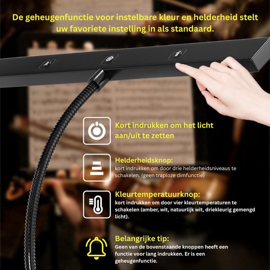 HEZIVO® Lessenaarlamp - lessenaar Lampje - Pianolamp - Muzieklamp - Boekenlamp van hezivo — afbeelding 2