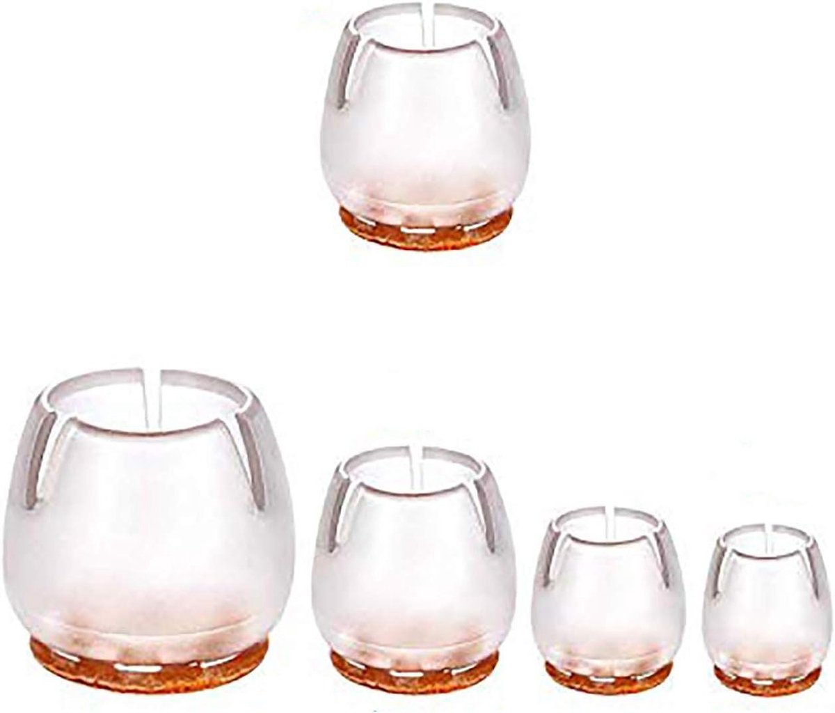 Stoelpootdoppen - Meubelpootdoppen Voetjes - Vloer Beschermen - Zonder Geluid - 255-30 cm - Doorzichtig