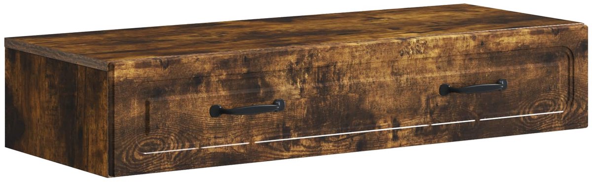 vidaXL Wandgemonteerde - Zijtafel - Gerookt - eiken - 87,5 - x - 34,5 - x - 17 - cm Gerookt eiken