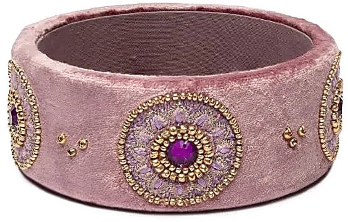 Sieradenbakje fluweel lila met Mandala – 11,5 cm x 4,5 cm