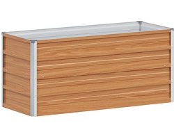 vidaXL - Verhoogde - plantenbak - Lichtbruin - 100 - x - 40 - x - 45 - cm - Gegevens - staal