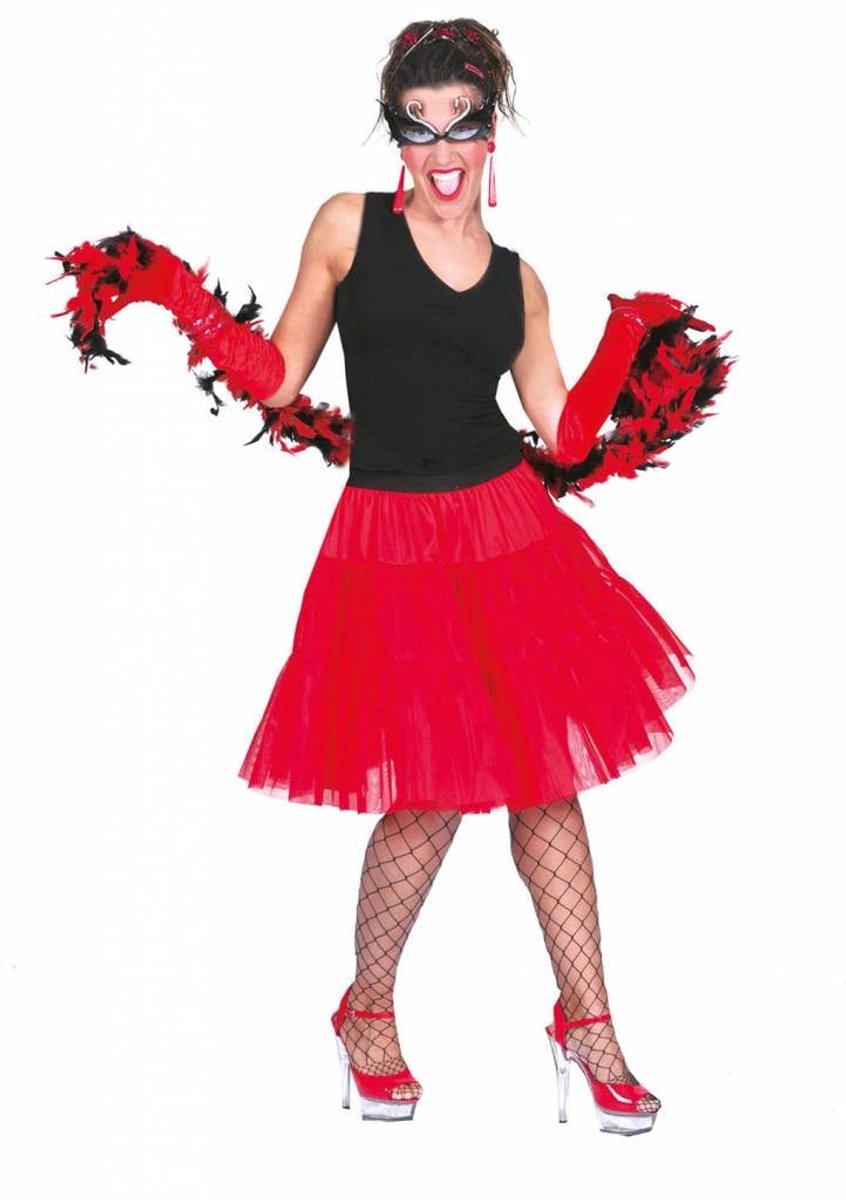 Tule rok rood stroken