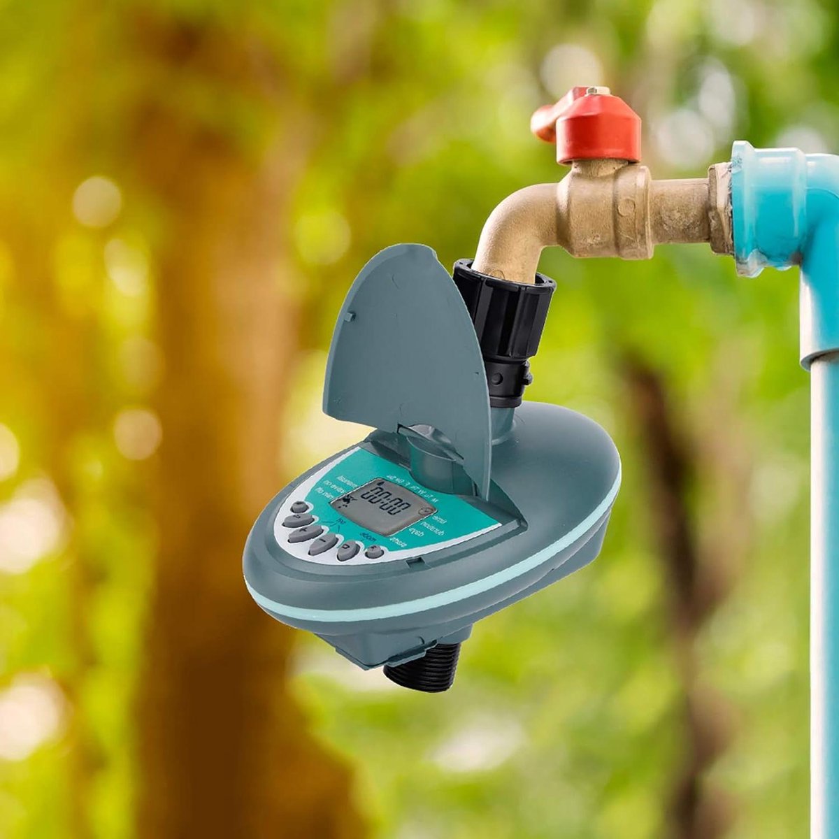 Automatische Irrigatiecontroller - Watertimer Besproeiing - Gazon Tuin Water Geven - Intelligente Programmering - G3/4in Buitendraad - Grijs