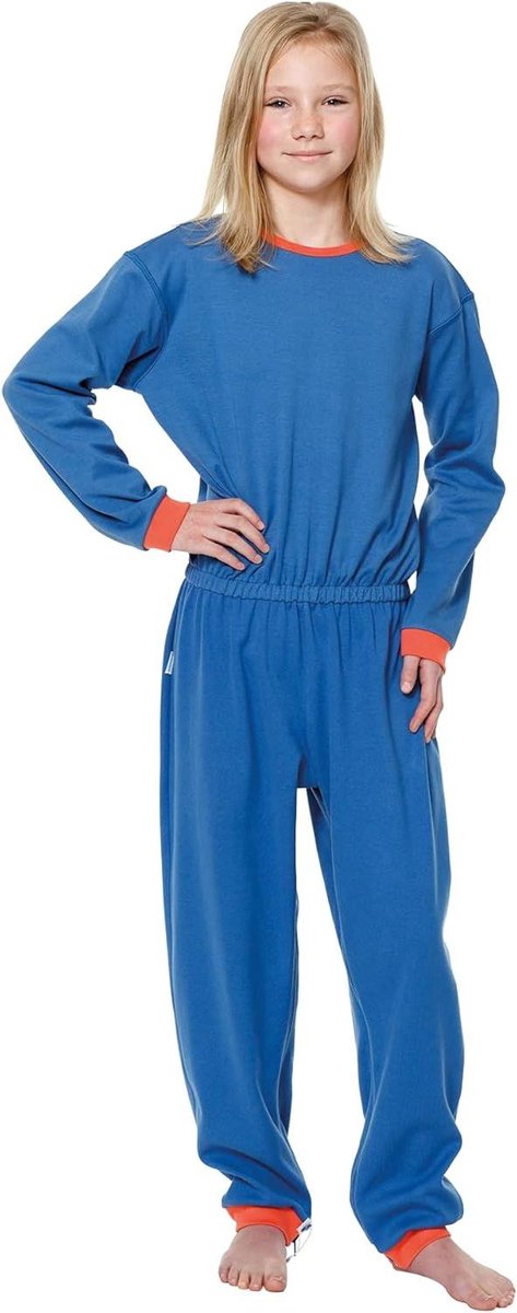 Verzorgingsoverall Kinderen - Comfortoverall Incontinentie - Dagelijkse Zorg - Rug en Been Ritssluiting - Lang Model - Blauw