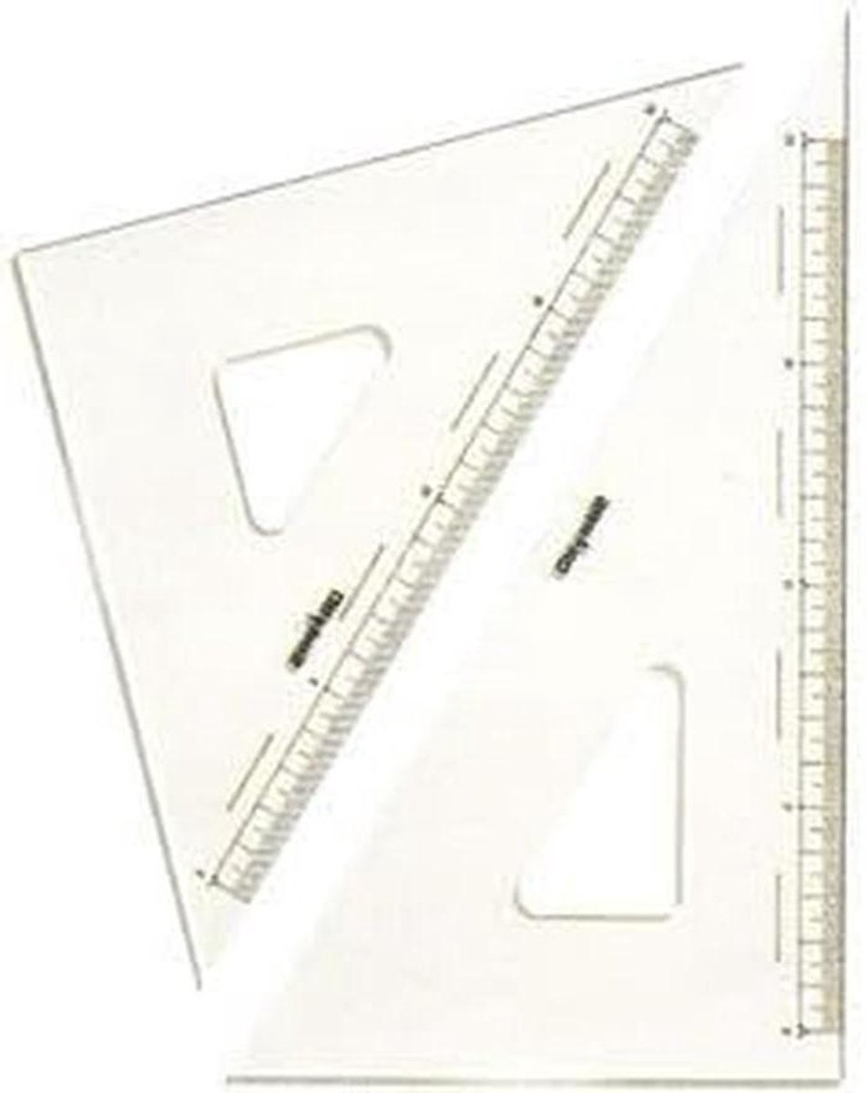 Driehoek Tekenhulp - Tekengereedschap - Precisie Tekenen - 3mm Dik - 36cm - Transparant