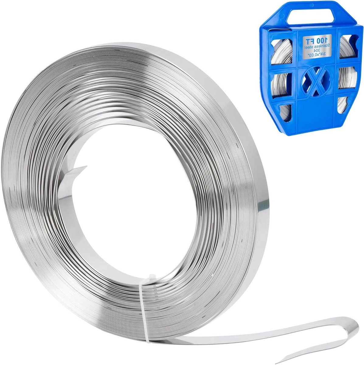 Roestvrij staal band - Metaal omsnoering - Heavy duty bundelen - 304 RVS materiaal - 30 meter rol - Zilver