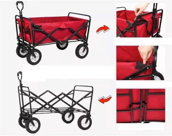 Bolderkar Tuinwagen - Transportwagen Opvouwbaar - Outdoor Kamperen - Brede All-Terrain Wielen - Grote Capaciteit - C van Bolderkar — afbeelding 3