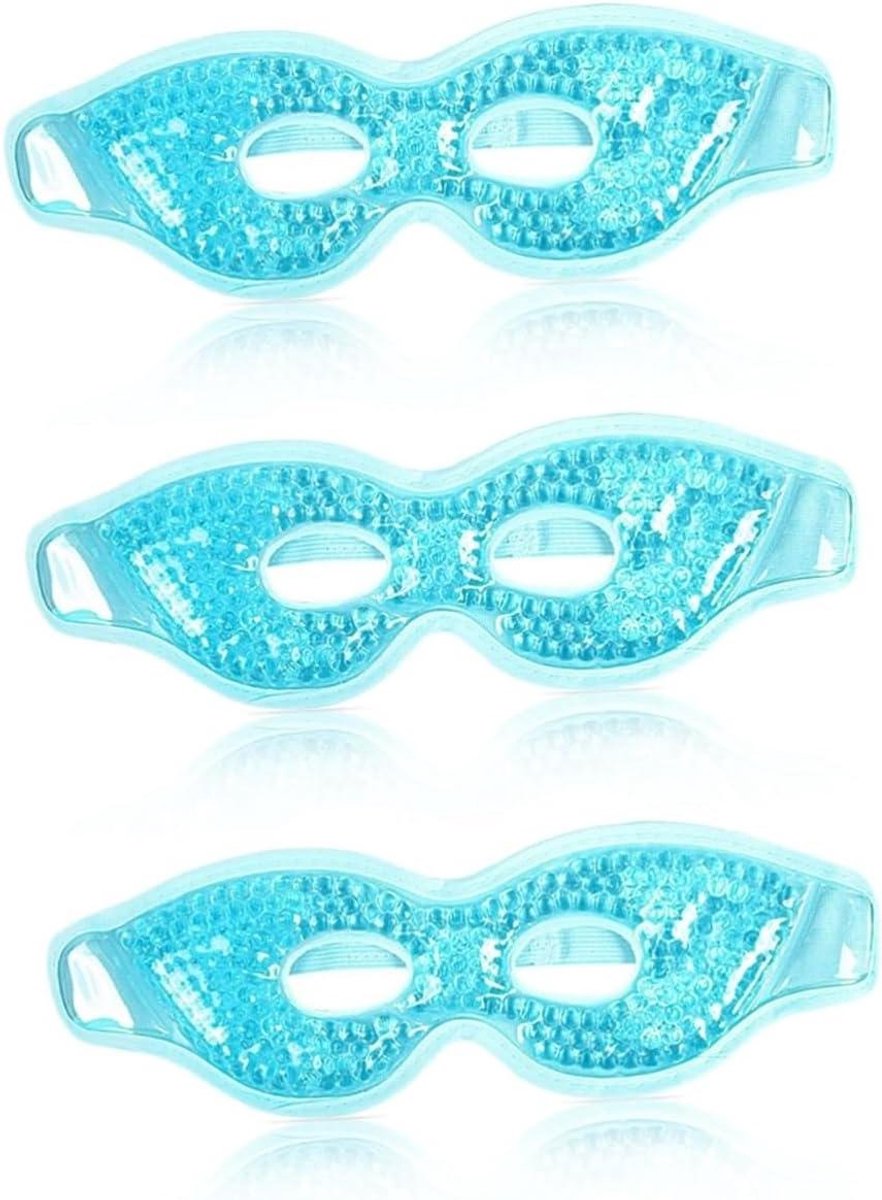 Oogmasker Set - Slaapmasker Koelmasker - Oogvermoeidheid Verlichten - Warm en Koud Gebruik - 28.5 cm - Hemelsblauw