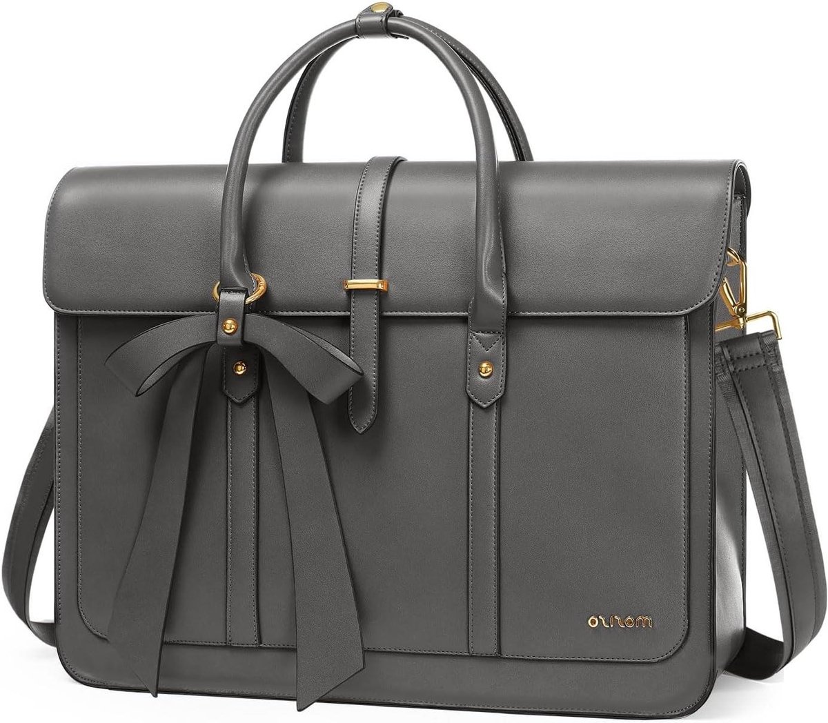 Laptoptas Dames - Schoudertas Handtas - Zakelijk Gebruik - Convertible Ontwerp - 45 cm - Grijs