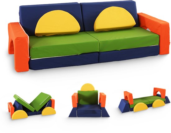 Kreatief Kinder Sofa Set - 10-delig - Multifunctioneel - Hoogwaardig Schuim - Afneembare Hoezen - Veilig en Duurzaam van Merkloos — afbeelding 3