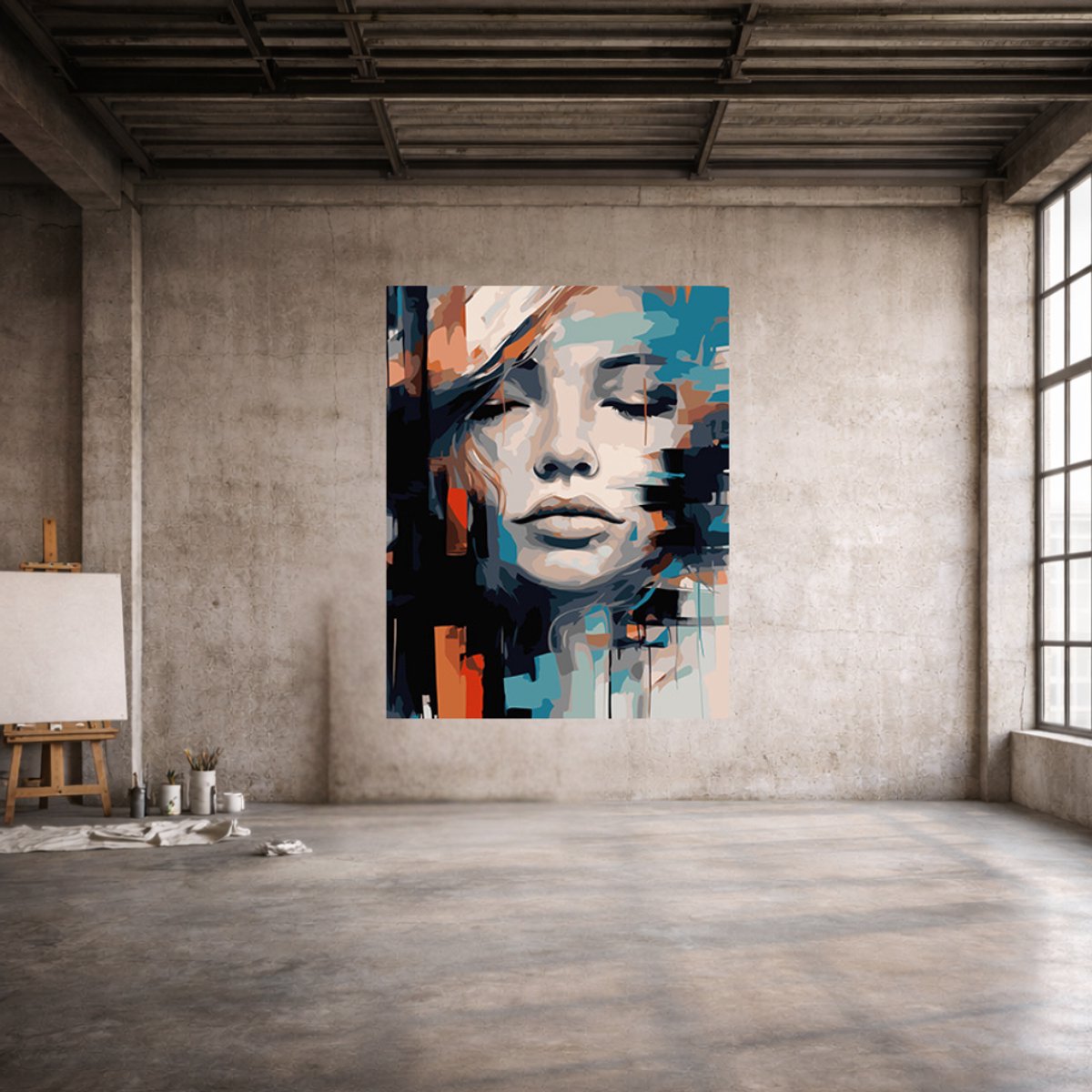 MET FRAME - Paint by numbers – schilderen op nummer – DIY decoratie – Modern portret – Held in Shadow — afbeelding 4