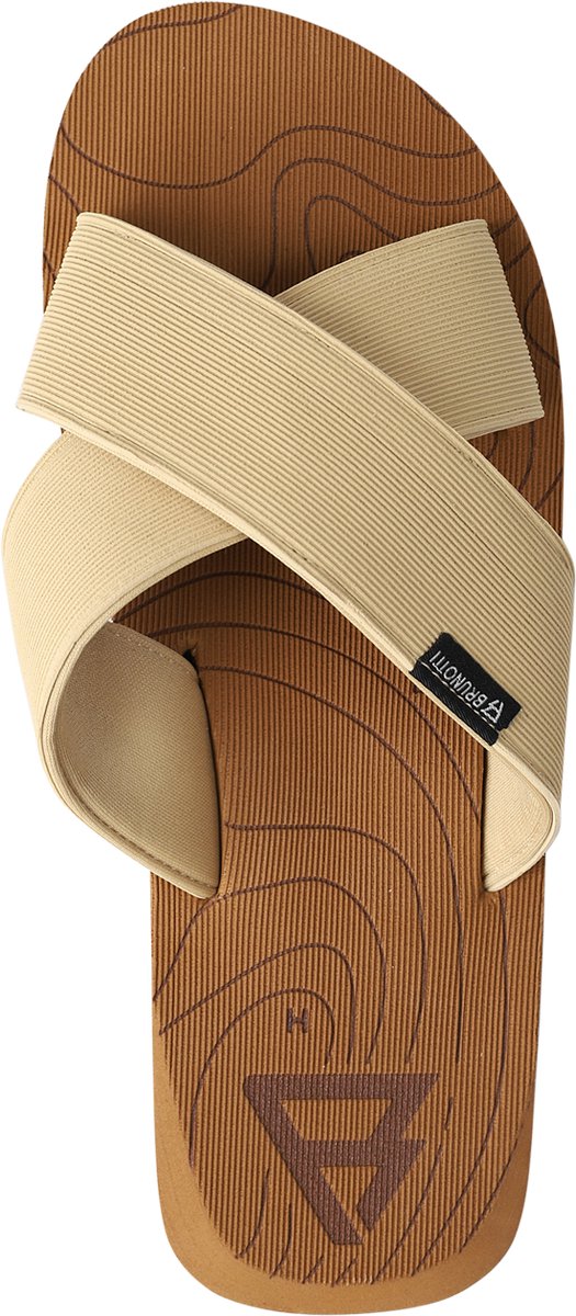 Brunotti Capu Mannu Slippers Heren Cross Flip Flops Sand Creme