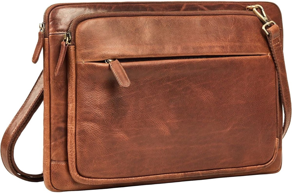 Leren Laptoptas - Laptoptas - Leren Tas - Luxe Leren Laptoptas - Werktas - Schoudertas - Business Tas - Leren Business Tas - 15 inch - Donkerbruin - van Imperatoris